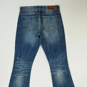 Lucky Brand 4/27 Ankle Sofia Boot Women's Blue Denim 99% Cotton 1% Spandex Jeans